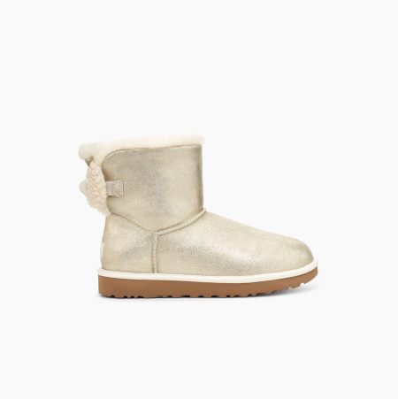 Dámské Bow Boots UGG Arielle Sparkle Bow Platina Zlaté | UH3SMNBC