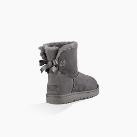 Dámské Bow Boots UGG Mini Bailey Bow II Šedé | N0SB7GMB