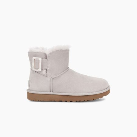 Dámské Mini Boots UGG Mini Bailey Módní Přezkou Bílé | C0MQAZMM