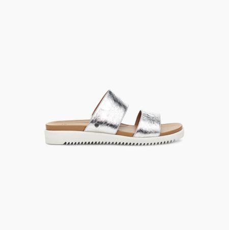 Dámské Pantofle UGG Zyle Metallic Pantofle Stříbrné | A6XE8GXS
