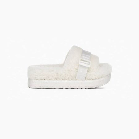 Dámské Pantofle Na Platformě UGG Fluffita Bílé | PGZH8XYO