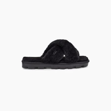 Dámské Pantofle Na Platformě UGG Fuzzette Černé | TXWOEIOQ
