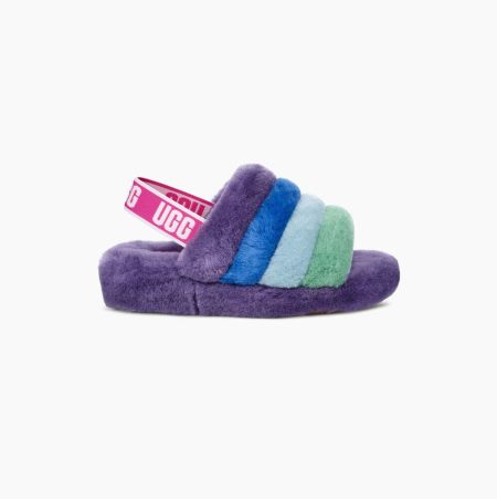 Dámské Pantofle Na Platformě UGG Pride Fluff Yeah Viacfarebný Fialové | EBSABT72