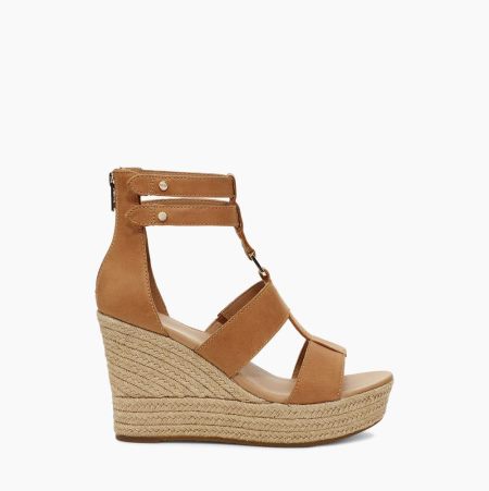 Dámské Sandály Na Klínku UGG Kolfax Hnědožlutý | XQ89LBWC