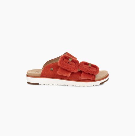 Dámské Sandály UGG Fluff Indio Červené | HZY3B5SW