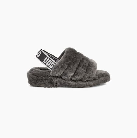 Dámské Sandály UGG Fluff Yeah Pantofle Tmavě Šedé | SXT6SA1J