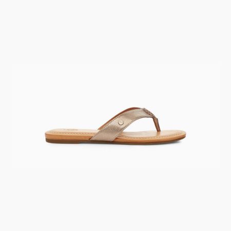 Dámské Žabky UGG Tuolumne Metallic Zlaté | 7HAA1HXZ