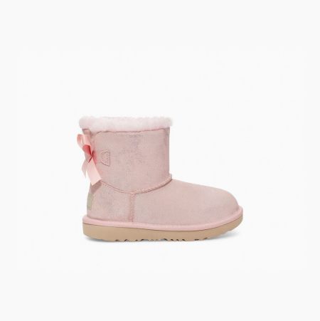 Dětské Bow Boots UGG Mini Bailey Bow II Shimmer Růžové | UL56YMB9