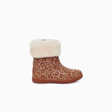 Dětské Fur Boots UGG Jorie II Glitter Leopard Hnědé | 0NSKWVE7