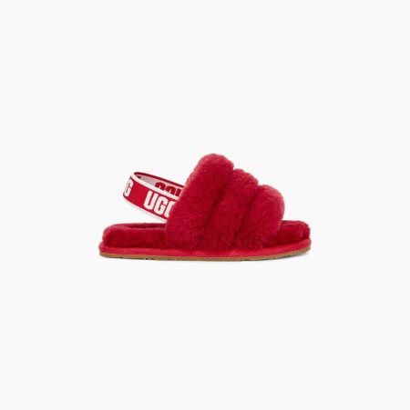 Dětské Sandály UGG Fluff Yeah Pantofle Červené | WQFVC23P